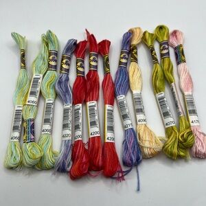 DMC Variegated Embroidery Thread Floss Cotton Lot Skeins Mixed Colors